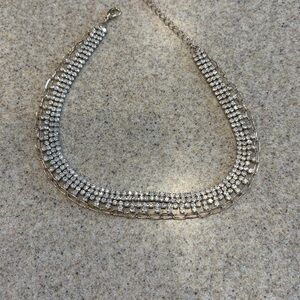 Elegant Rhinestone and Gold Chain Necklace from icing brand